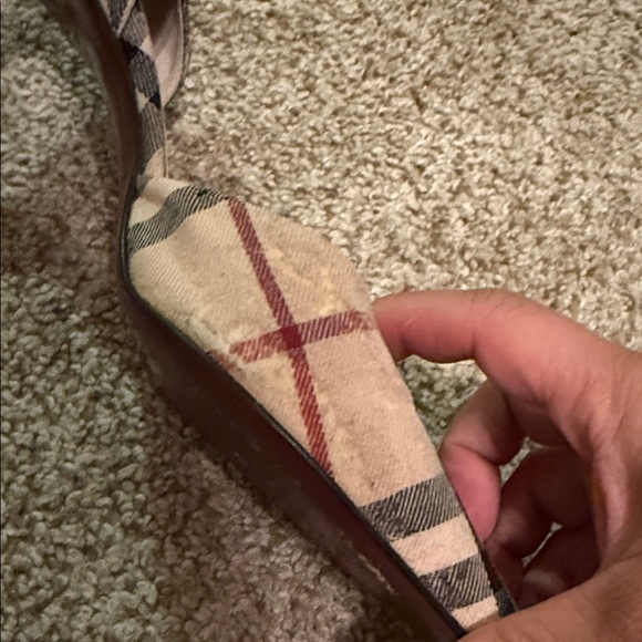 Burberry Beige and Black Plaid kitten Heels - Picture 6 of 13